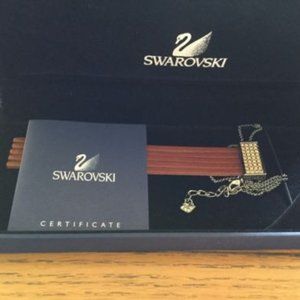 Reduced Swarovski Crystal Leather Fringe Necklace